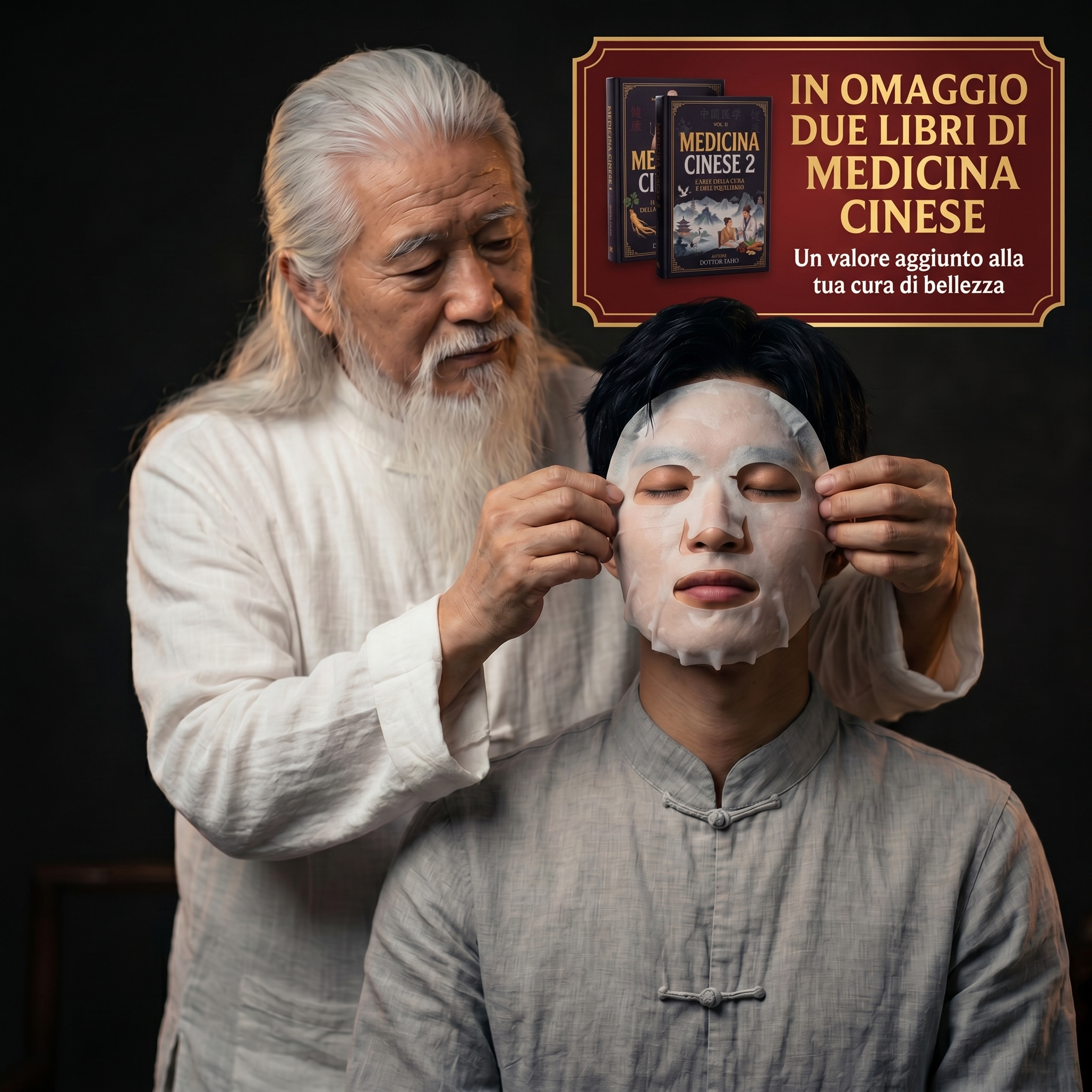 4 MASCHERE DEL DOTTOR CHEN + LIBRI DI MEDICINA CINESE OMAGGIO